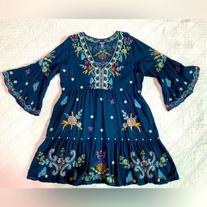 Johnny Was Arzella Tiered Dress, Size L